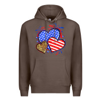 Coffee American flag leopard hearts Premium Hoodie - Neo Western