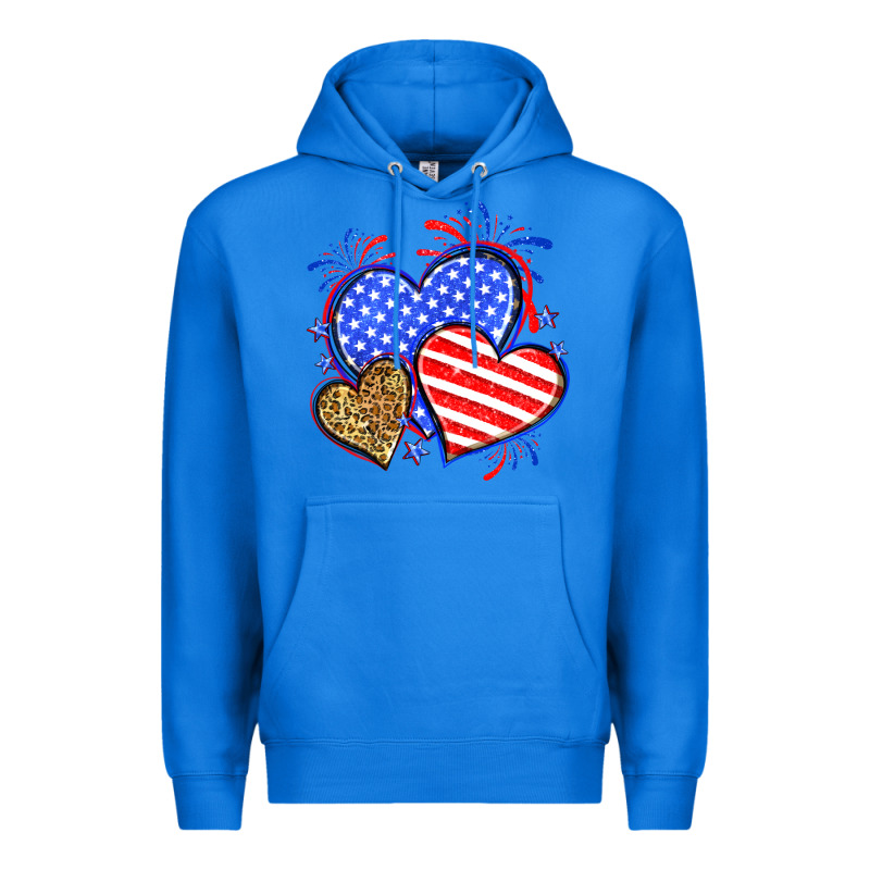 American Flag Leopard Hearts Premium Hoodie by Neo Western | Teevron
