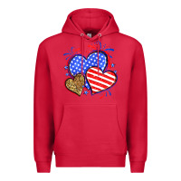 Cardinal American flag leopard hearts Premium Hoodie - Neo Western