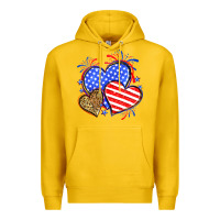 Lemon American flag leopard hearts Premium Hoodie - Neo Western