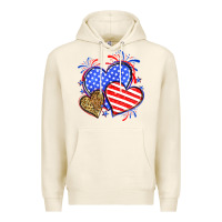 Tofu American flag leopard hearts Premium Hoodie - Neo Western