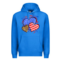 True Royal American flag leopard hearts Premium Hoodie - Neo Western