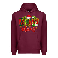 Burgundy Christmas meme claus Premium Hoodie - FaDigitalArtStudio