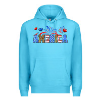 Ocean Blue Western America Premium Hoodie - Neo Western