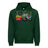 Forest Green 4th of july tractor Urban Hoodie - CowGirlArtShop