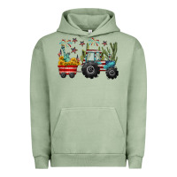 Pigment Oil Green 4th of july tractor Urban Hoodie - CowGirlArtShop