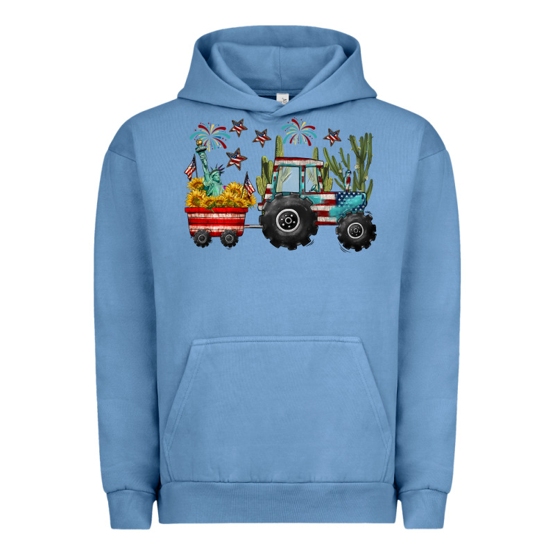 4th Of July Tractor Urban Hoodie by CowGirlArtShop | Teevron
