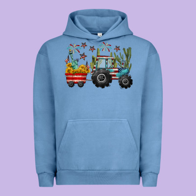4th Of July Tractor Urban Hoodie Designed By Cowgirlartshop
