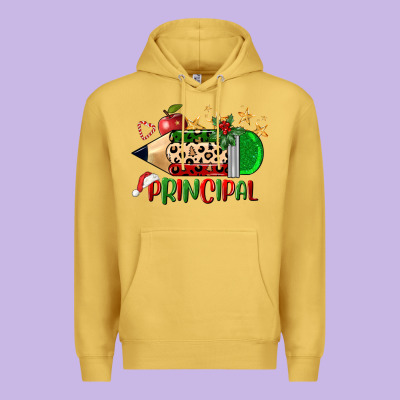 Christmas Principal Pencil Premium Hoodie Designed By Fadigitalartstudio