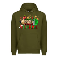 Army Green christmas principal pencil Premium Hoodie - FaDigitalArtStudio