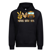 Black peace love bus Urban Hoodie - CowhideDigitalArt