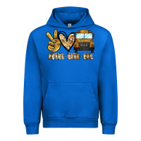 Cobalt peace love bus Urban Hoodie - CowhideDigitalArt
