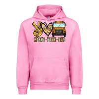 Fuchsia Pink peace love bus Urban Hoodie - CowhideDigitalArt