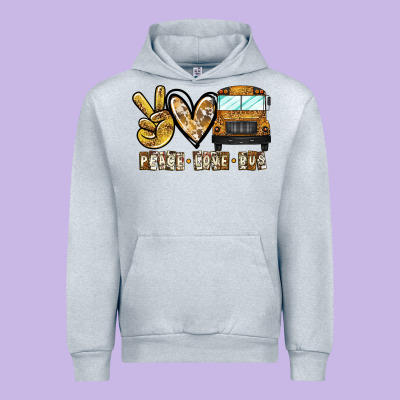 Peace Love Bus Urban Hoodie Designed By Cowhidedigitalart