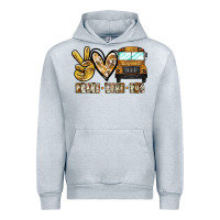 Heather Grey peace love bus Urban Hoodie - CowhideDigitalArt