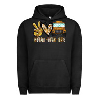 Pigment Black peace love bus Urban Hoodie - CowhideDigitalArt