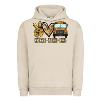 Pigment French Oak peace love bus Urban Hoodie - CowhideDigitalArt