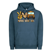 Pigment Midnight Navy peace love bus Urban Hoodie - CowhideDigitalArt