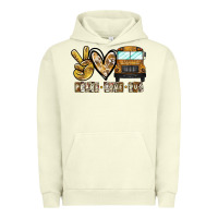 Pigment Pistachio peace love bus Urban Hoodie - CowhideDigitalArt