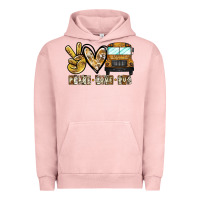 Pigment Salmon peace love bus Urban Hoodie - CowhideDigitalArt