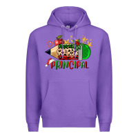 Purple christmas principal pencil Premium Hoodie - FaDigitalArtStudio