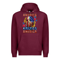 Burgundy America skeleton 4th of july Premium Hoodie - CowGirlArtShop