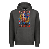 Charcoal Heather America skeleton 4th of july Premium Hoodie - CowGirlArtShop