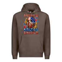 Coffee America skeleton 4th of july Premium Hoodie - CowGirlArtShop