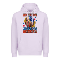 Lilac America skeleton 4th of july Premium Hoodie - CowGirlArtShop