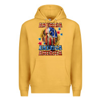 Mustard America skeleton 4th of july Premium Hoodie - CowGirlArtShop