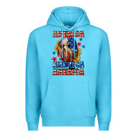 Ocean Blue America skeleton 4th of july Premium Hoodie - CowGirlArtShop