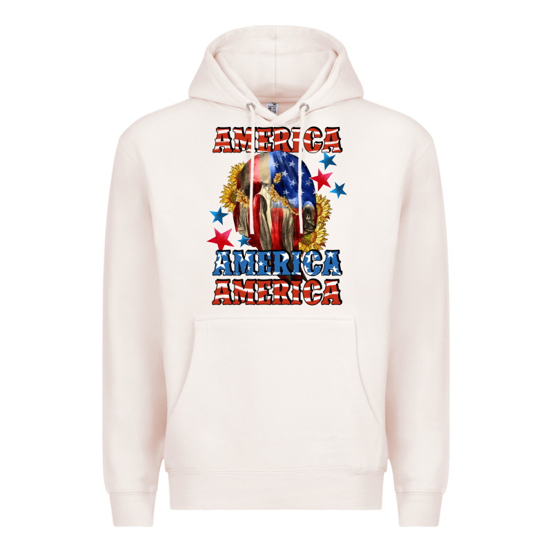 America Skeleton 4th Of July Premium Hoodie by CowGirlArtShop | Teevron