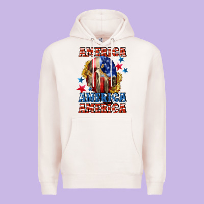 America Skeleton 4th Of July Premium Hoodie Designed By Cowgirlartshop