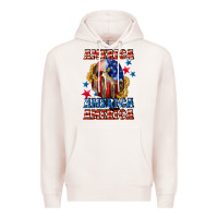Pale Pink America skeleton 4th of july Premium Hoodie - CowGirlArtShop