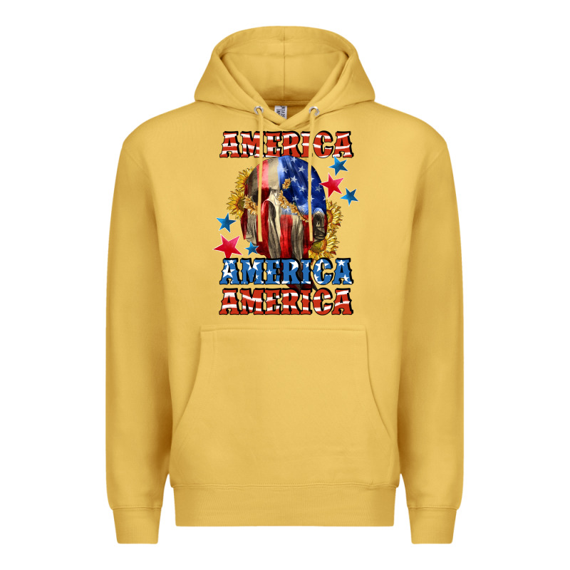 America Skeleton 4th Of July Premium Hoodie by CowGirlArtShop | Teevron