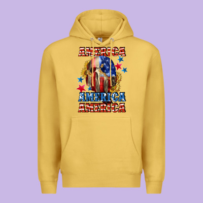 America Skeleton 4th Of July Premium Hoodie Designed By Cowgirlartshop