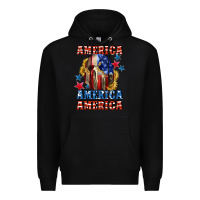 Black America skeleton 4th of july Premium Hoodie - CowGirlArtShop