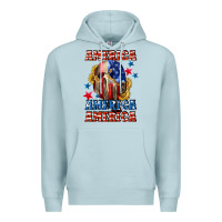 Blue Mist America skeleton 4th of july Premium Hoodie - CowGirlArtShop