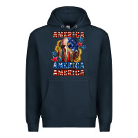 Navy America skeleton 4th of july Premium Hoodie - CowGirlArtShop