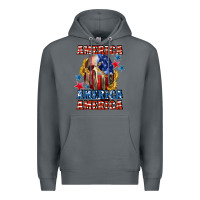 Rock America skeleton 4th of july Premium Hoodie - CowGirlArtShop