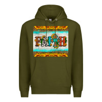 Army Green faith cross and sunflower tumbler Premium Hoodie - HRA Design Shop