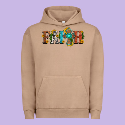 Faith With Cross And Sunflower Urban Hoodie Designed By Hra Design Shop