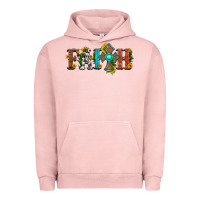 Pigment Salmon faith with cross and sunflower Urban Hoodie - HRA Design Shop