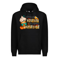 Black stressed blessed pumpkin obsessed Premium Hoodie - CowhideDigitalArt