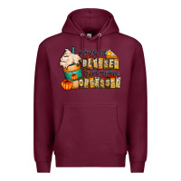 Burgundy stressed blessed pumpkin obsessed Premium Hoodie - CowhideDigitalArt
