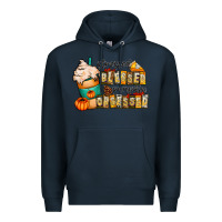 Navy stressed blessed pumpkin obsessed Premium Hoodie - CowhideDigitalArt