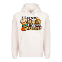 Pale Pink stressed blessed pumpkin obsessed Premium Hoodie - CowhideDigitalArt