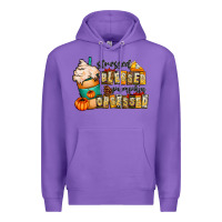 Purple stressed blessed pumpkin obsessed Premium Hoodie - CowhideDigitalArt