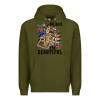 Army Green America the beautiful 4th of july Premium Hoodie - CowGirlArtShop