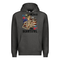 Charcoal Heather America the beautiful 4th of july Premium Hoodie - CowGirlArtShop